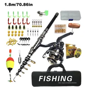 Fishing Rod and Reel Combo Kit with Lures, Floats, Hooks, and Carrying Case, Complete Fishing Gear for Beginners, Lightweight and Portable Outdoor Equipment, Fishing Set, Fishing Tackle