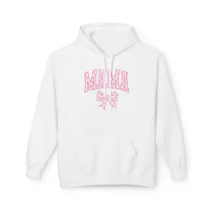 Mama Pink Floral Bow Hoodie — Cozy Mother’s Day Sweatshirt