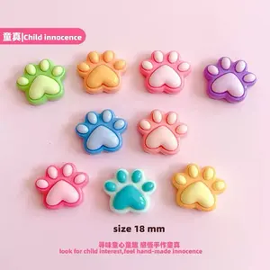 XN Miss Creativity Colorful Paw Mini Charm 4pc for Craft DIY 18mm Size Child Innocence Design