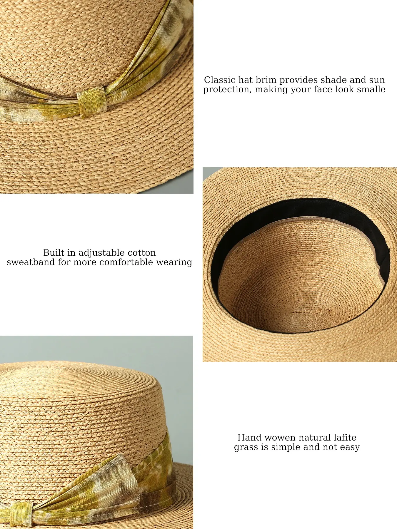 7349 Women\'s Knit Hat, French Fashion Hat, Summer Straw Bennie For Women Women main image 4