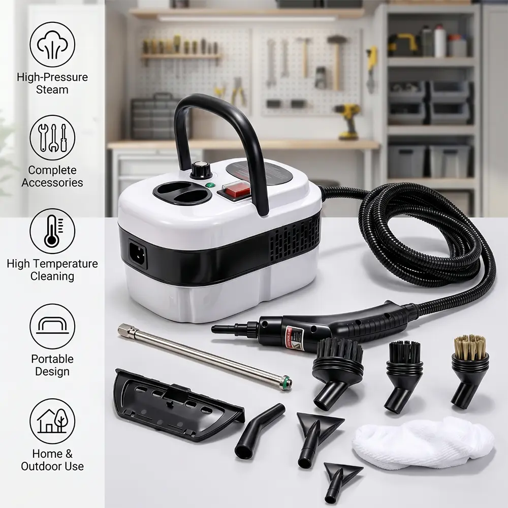 Summerfinds 2500W Portable Steam Cleaner - High-Temp Steam Tool for Home Tile Cleaning, Grout Surfaces, Car Detailing - Father's Day Gift