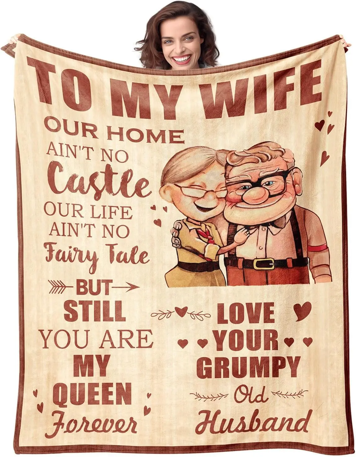DISNEY CLASSIC Wife Blanket Gifts for Wife on Mothers Day to My Wife Soft Throw Blanket Christmas Birthday Present for Wife from Husband Romantic Gift