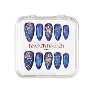 KNOCK.KNOCK NAILS 2026| Hechizo Azul | Cateye Style ｜10PCS 100% Handmade Press-On Nails