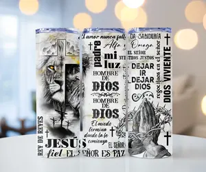 Vasos de 20oz Cristianos / Christian thermal tumblers / They keep contents cold or hot for more than 8 hours.
