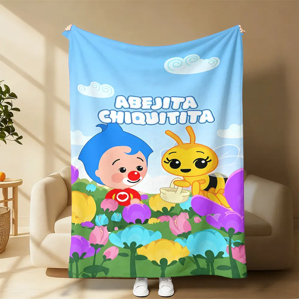 Abejita Chiquitita Flannel Fabric Blanket - Lightweight, Warm, Cute Aesthetic All-Season Bedding Throw for Office, Sofa, Ideal Sentimental Gifts for Boyfriend, Friends, Parents (Other Patterns Available)