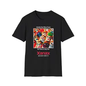 Anxiety Has Many Faces, Retro Xanax Funny Mental Health Awareness Shirt