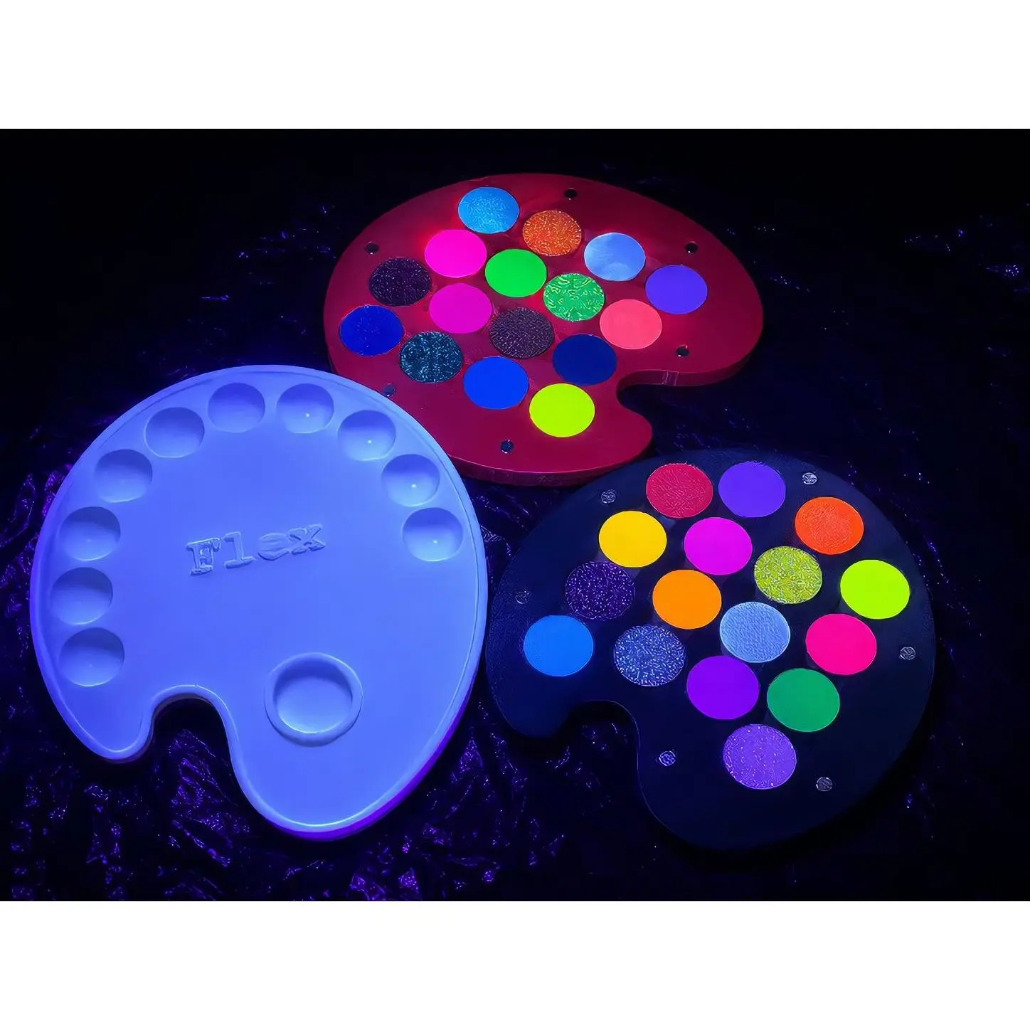 Paint Theory - 32-Color UV Water Activated Face & Body Paint Palette – Colorful Eyeliner, 7 Glitters, Magnetic Double Stack & Mixing Lid