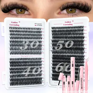 30D/40D/50D/60D tufted false eyelashes, Eyelash Extensions, soft, dense and ultra-light, D-curl, mixed length, suitable for DIY at home and various occasions