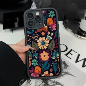 Retro Flower Creative Pattern Case for iPhone 17 16 15 14 Pro Max 13 12 11 Air XR XS Plus E Shockproof Full Camera Protection Durable slim Silicone Cover.QXB916