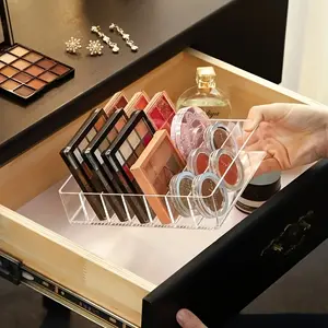 1Pcs Transparent Plastic Makeup Storage Tray Cosmetic Makeup Organizer Lipstick Eyeshadow Rack Bathroom Necessity Organizer Lipstick Holders