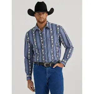 Wrangler Checotah River Blue Snap Up