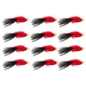 Floating Feather Supply Egg Sucking Leech Fly 12 Pack – Trout Streamer Size 10