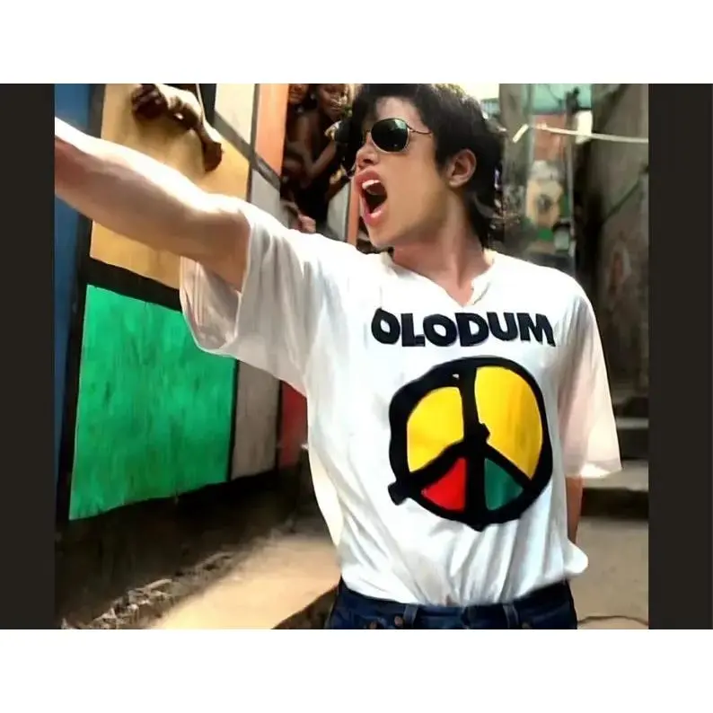 [Ssummer outfits]Olodum Michael Jackson Tee, They Dont Care About Us Shirt, Brazil Peace Symbol Top, Vintage Music Video Shirt, Retro King of Pop Graphic Tee