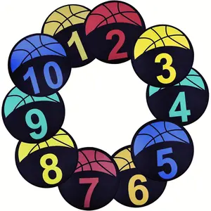 Basketball  9 Inch Poly Spots, 10 count Anti-Slip  Basketball Spot Markers Floor Spots,  Flat Filed Cones Poly Dots for Basketball