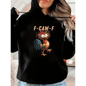 BNB F-CAW-F Chicken MEME Unisex Hoodie, Crazy Roose Crow Funny Hoodie, Funny Rooster Meme Hoodie, F-CAW-F Chicken Humor Hoodie, Silly Farm Animal Graphic Top, Birthday Gift for Men Women, Unisex Trending Hoodie