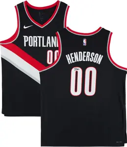 Scoot Henderson Portland Trail Blazers Autographed Black Nike Swingman Jersey - Fanatics Authentic Certified