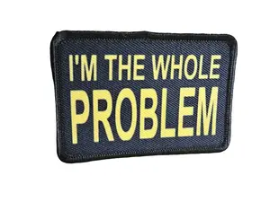 Im the whole problem removable patch 2"x3" morale patch with hook and loop backing