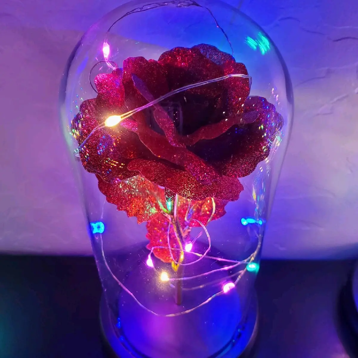 Red galaxy rose glass dome was 15.00 now only $10.89 sale Decoration Rose