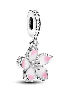 Japanese Cherry Blossom Kimono Style Bracelet DIY Bead Pendant Accessory, Unique Fashion Jewelry for All Seasons, Hearts Pattern