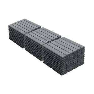 30 PCS Interlocking Deck Tiles Striped Pattern, 12" x 12" Square Light Gray Acacia Hardwood Outdoor Flooring for Patio, Bancony, Pool Side,...