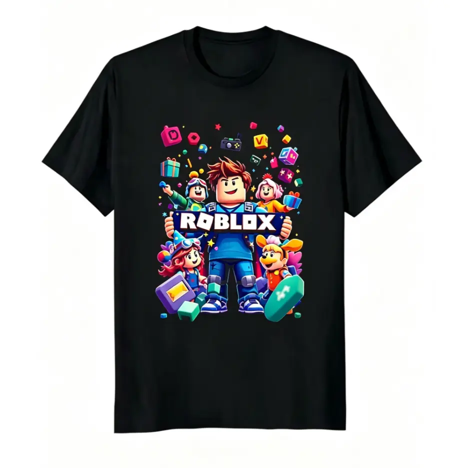 Roblox Themed Graphic black tee T-shirts For Men Women Cool Perfect Gaming y2k cotton fashion Streetwear Top Trending Comfort Casual Outfit Present
