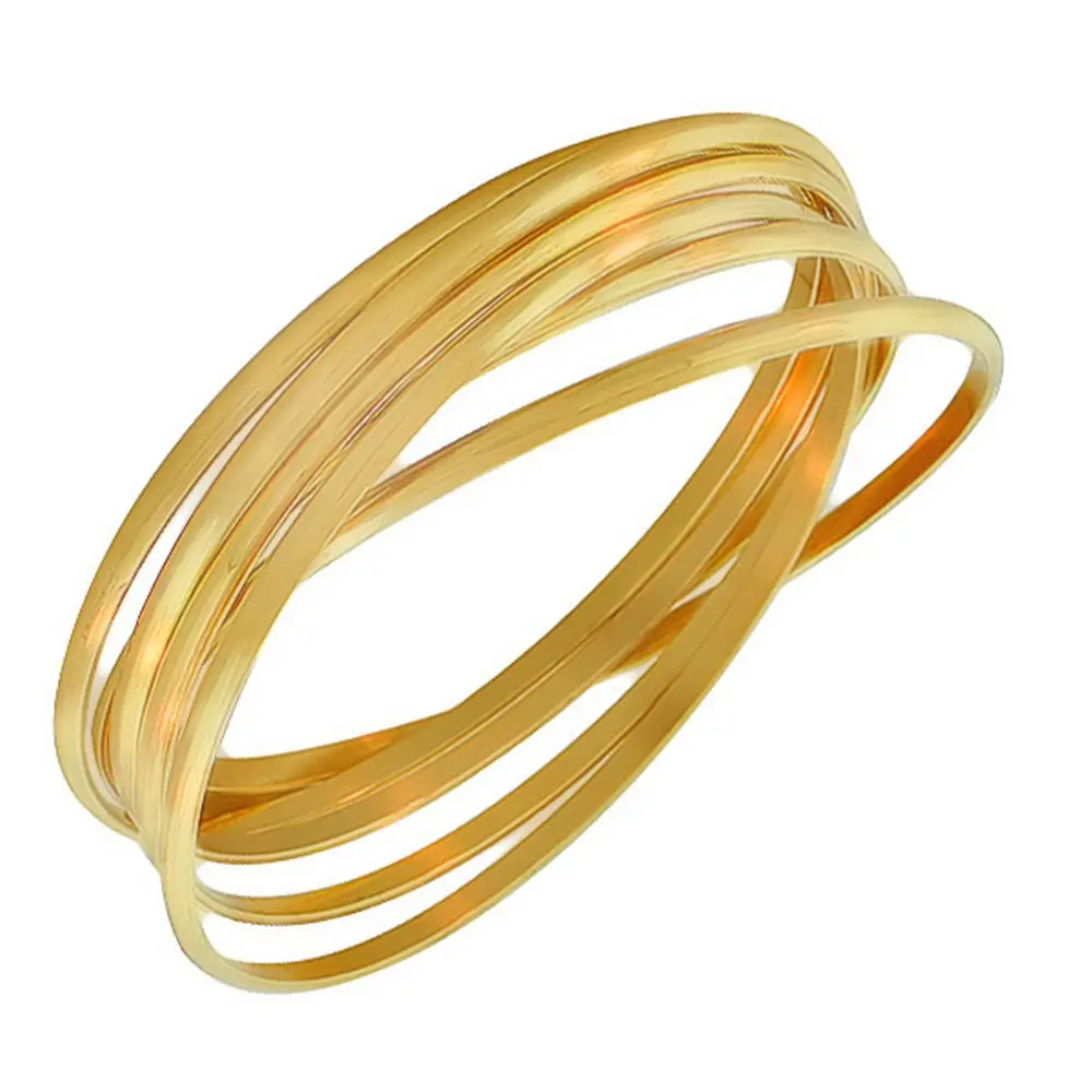 My Daily Styles Women's 8in Interlocked Egyptian Stainless Steel Bangles - Simple, Classic, Elegant, Smooth Finish, Durable, Easy Slip-On, Daily Wear Fashion Accessory for All Seasons, 8.00 Inches
