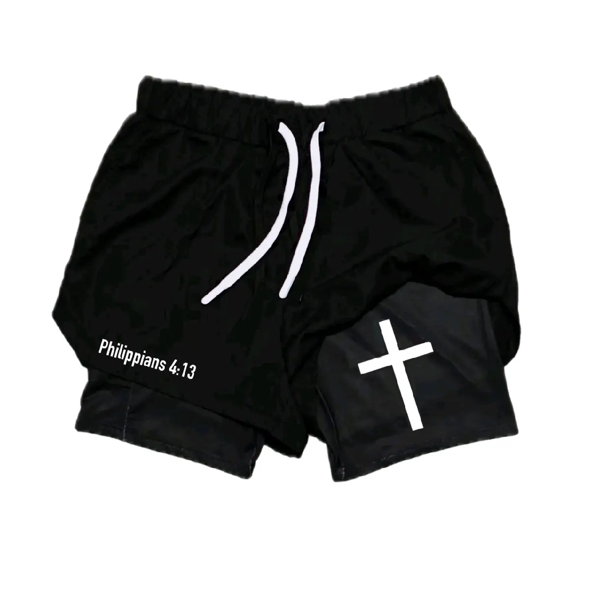 Religion Performance Gym Shorts - Compression Double Layer Polyester Fitted Style