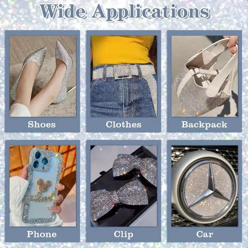 8 rolls of self-adhesive rhinestone tape - 8 Yards (1 Yard Per Roll), Suitable for Handicrafts, Weddings, Birthdays, Cars, Phones, Hat Decorations - Perfect for DIY, Multifunctional Decorative Gemstone Crafts Stickers and Tapes