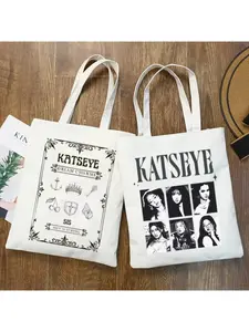 KATSEYE Handbags Fashion Handbag Canvas Bag Tote Ladies Casual Shoulder Bag Reusable Shopping Bags Minimalist Tote Bag Casual Trendy Bag Fashionable Unique Bags