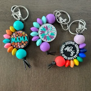 Beaded Silicone Bead Keychain various styles
