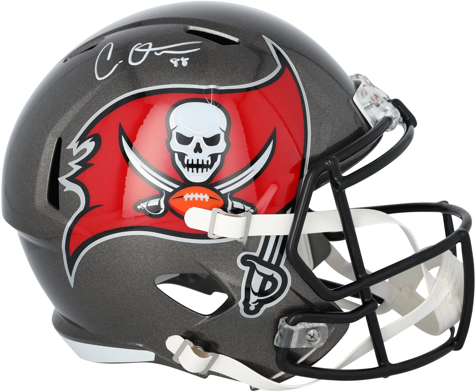 Cade Otton Tampa Bay Buccaneers Autographed Riddell Speed Replica Helmet - Fanatics Authentic Certified