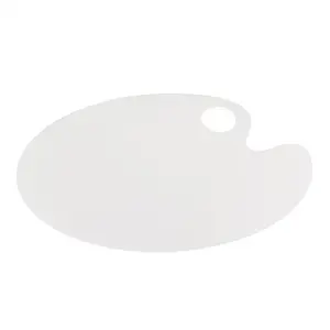 FixtureDisplays® Acrylic paint palette with thumb hole, clear paint tray 11.8 x 7.87 inches oval, easy clean non-stick artist pallette for oil watercolor craft DIY art painting 15584