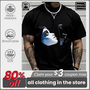 Men's 100% Cotton Dead Presidents Gangster Movie Tee, Heavyweight Casual Menswear T-Shirt with Short-Sleeve, Round Neck for Christmas Streetwear