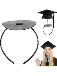 Graduation Cap Headband with Adhesive, Adjustable Grad Hat Band, Secure Gown & Hair, Perfect Gift for Graduates, Commencement Accessory