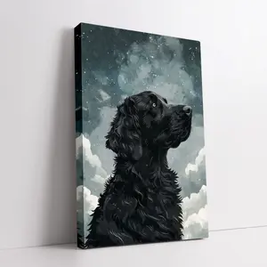 A set of 29.97x 39.88cm religious-themed wall decor paintings - Grand illustration of the canine universe - Wrapped canvas art with wooden frame, suitable for dog lovers - Personalized home decor wall hanging