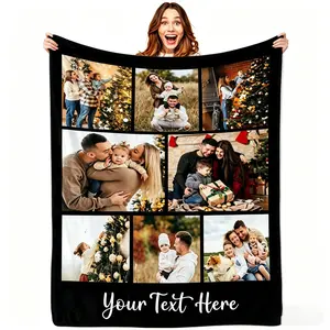 BARLEY ONE Click “Shop Chat”, Send Photos, Mother's Day Gift, Custom Photo Family Blankets, These Personalized Photo Family Blankets are Made of Flannel, Perfect for Mother's Day, Valentine's Day, Birthday, Unique Memory Gift for Men, Women, Family