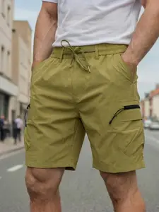 Men's Casual Workwear Shorts Simple Style Straight Leg Five-Quarter Pants Multiple Pockets Durable Outdoor Use