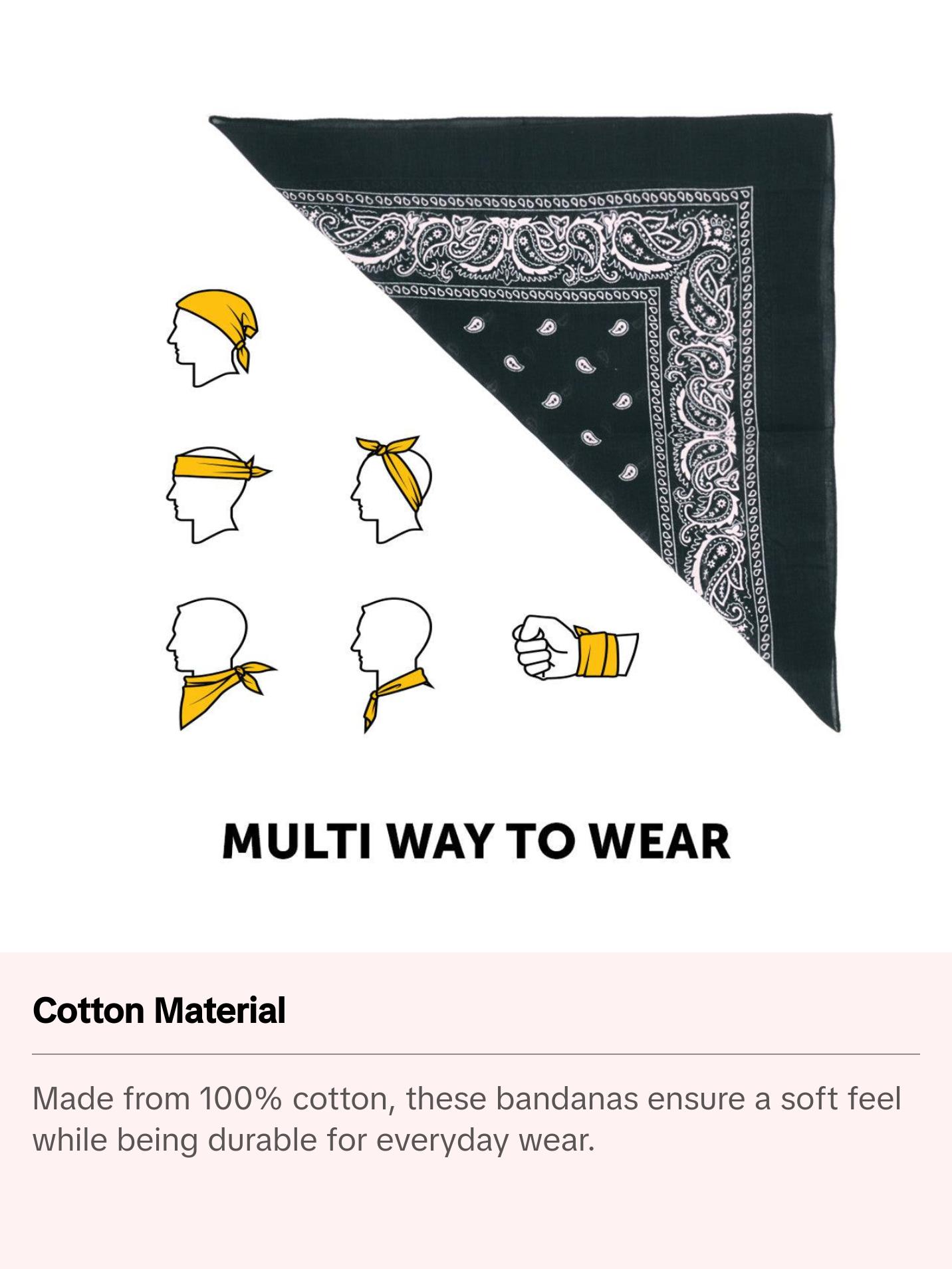 Cotton Bandana Black & White Duo Pack