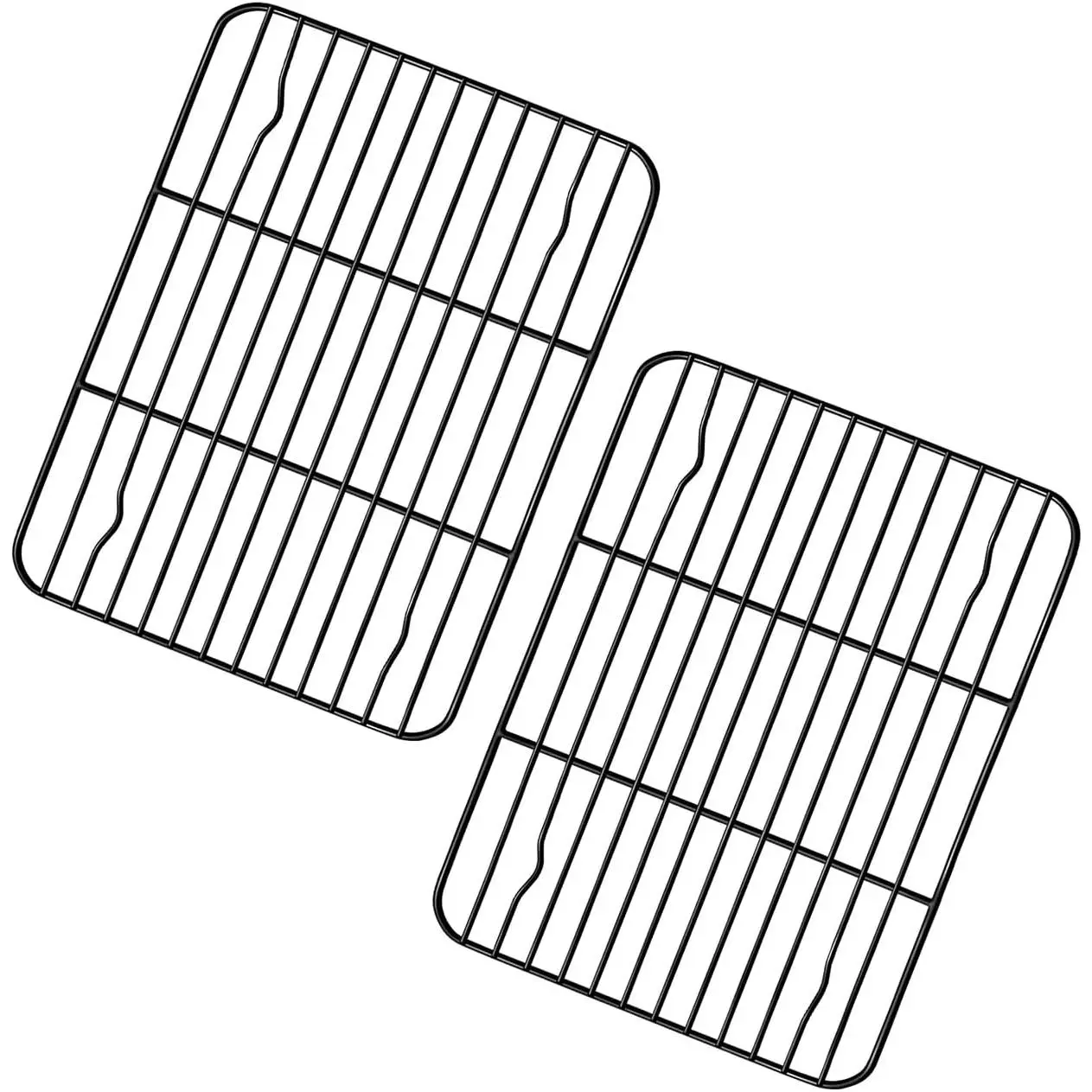 Small Cooling Rack (Set of 2), 8.75'' x 6.25'' Coated Stainless Steel Wire Rack Baking Racks for Cooking Grilling Cooling, with Non-stick Coating,  & Sturdy, Oven safe & Easy Clean
