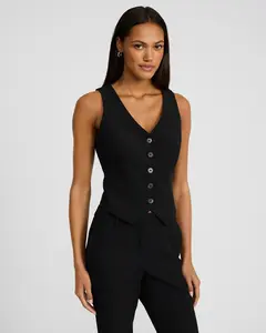 Express Editor Studio Stretch Twill Five Button Blazer Vest