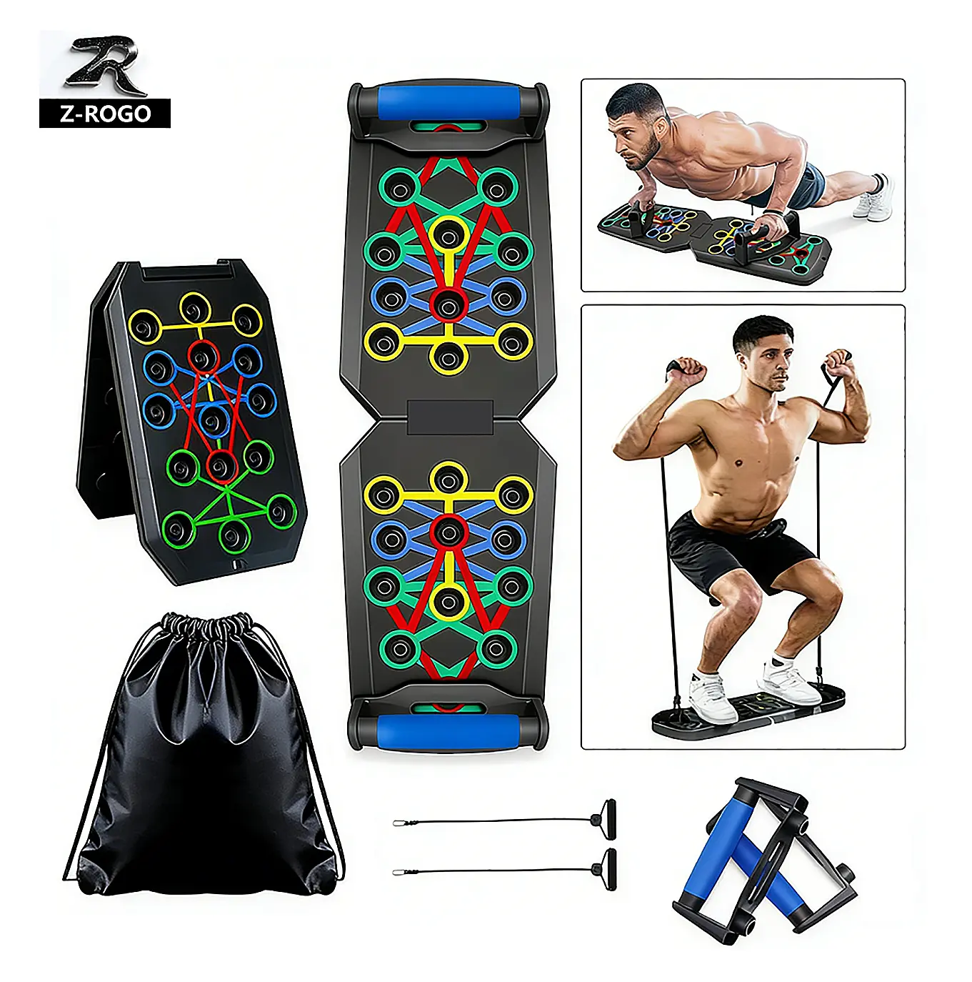 Z-ROGO,home workout equipment multi-functional pushup , Push-up Board Training Set, Pull Bar, Chest Muscle Abdominal Muscle Training Equipment for Men & Women, Fitness Enthusiasts, Upper Body Strength Detachable Versatile back training Device tiktokshopsp