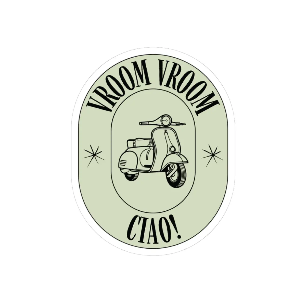 Vroom Vroom Ciao- Kiss Cut Stickers- Italian Vespa Theme Italy Travel, Planner Laptop Accessories, Gift for Travelers