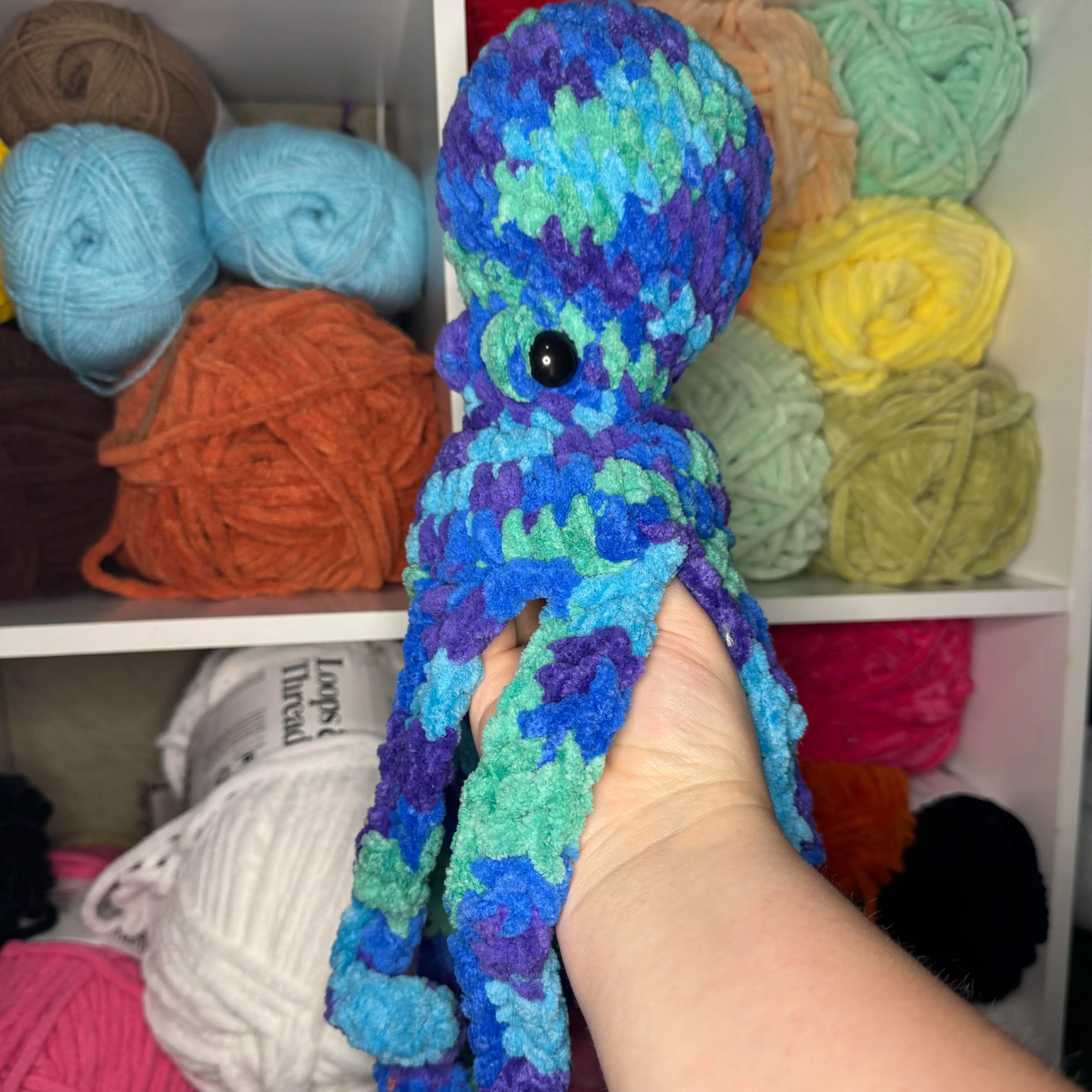 Crochet Jumbo Multicolored Octopus