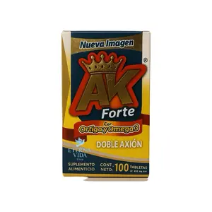 AK Forte Antioxidants with Ortigay Omega3 Doble Axion 100 Tablets Eterna Vida Supplement