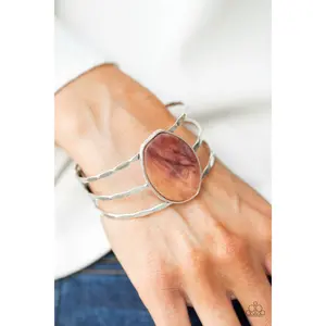 Canyon Dream - Brown Acrylic Cuff Bracelet - Paparazzi Accessories