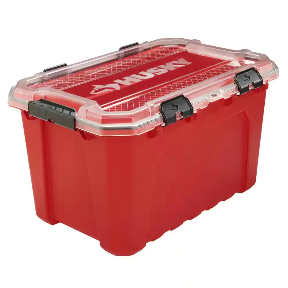20 Gal Heavy-Duty Waterproof Stackable Storage Bin with Hinged Lid, Home Organizer Tote for Home Supplies