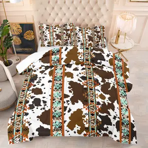 Cow patterned soft bedding sets, including 1 blanket and 1 or 2 pillowcases without pillowcases, soft children's and adult bedroom decoration gifts