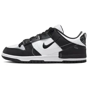 Women's Nike Dunk Disrupt 2 Panda Low-Top Skate Sneaker, Casual Recycled-Material Footwear, Black and White