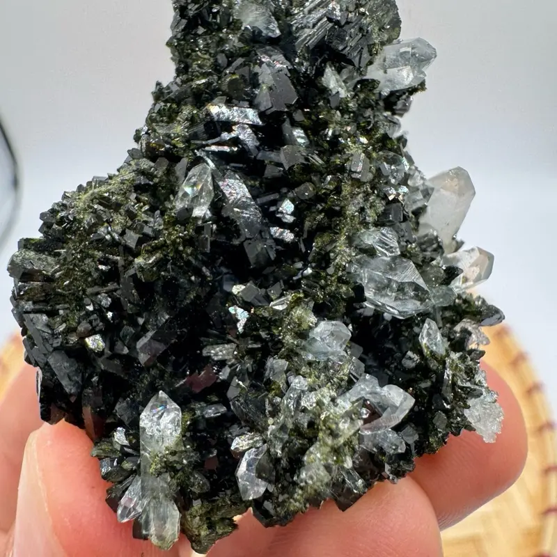 Epidote with Quartz Crystal Specimen – Natural Mineral