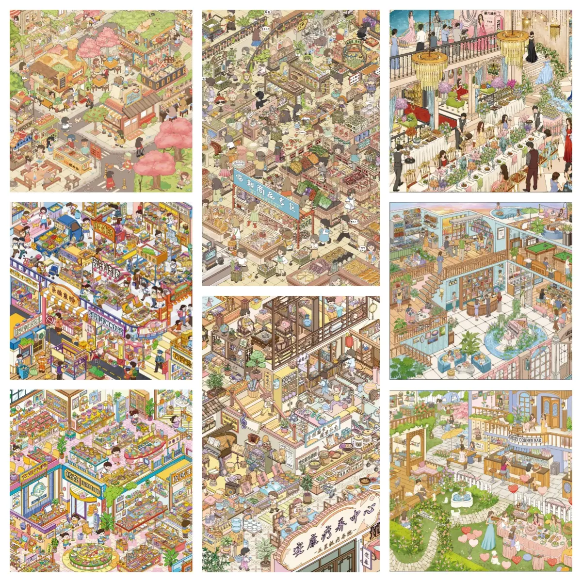 Large Scene Sticker Sets, Landscape Stickers, Stress-Relief Sticker Art